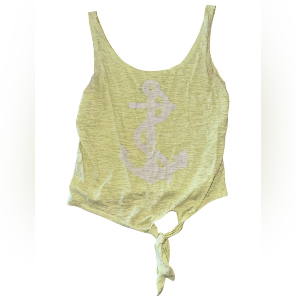 Roxy Yellow Sleeveless Anchor Tank Top S